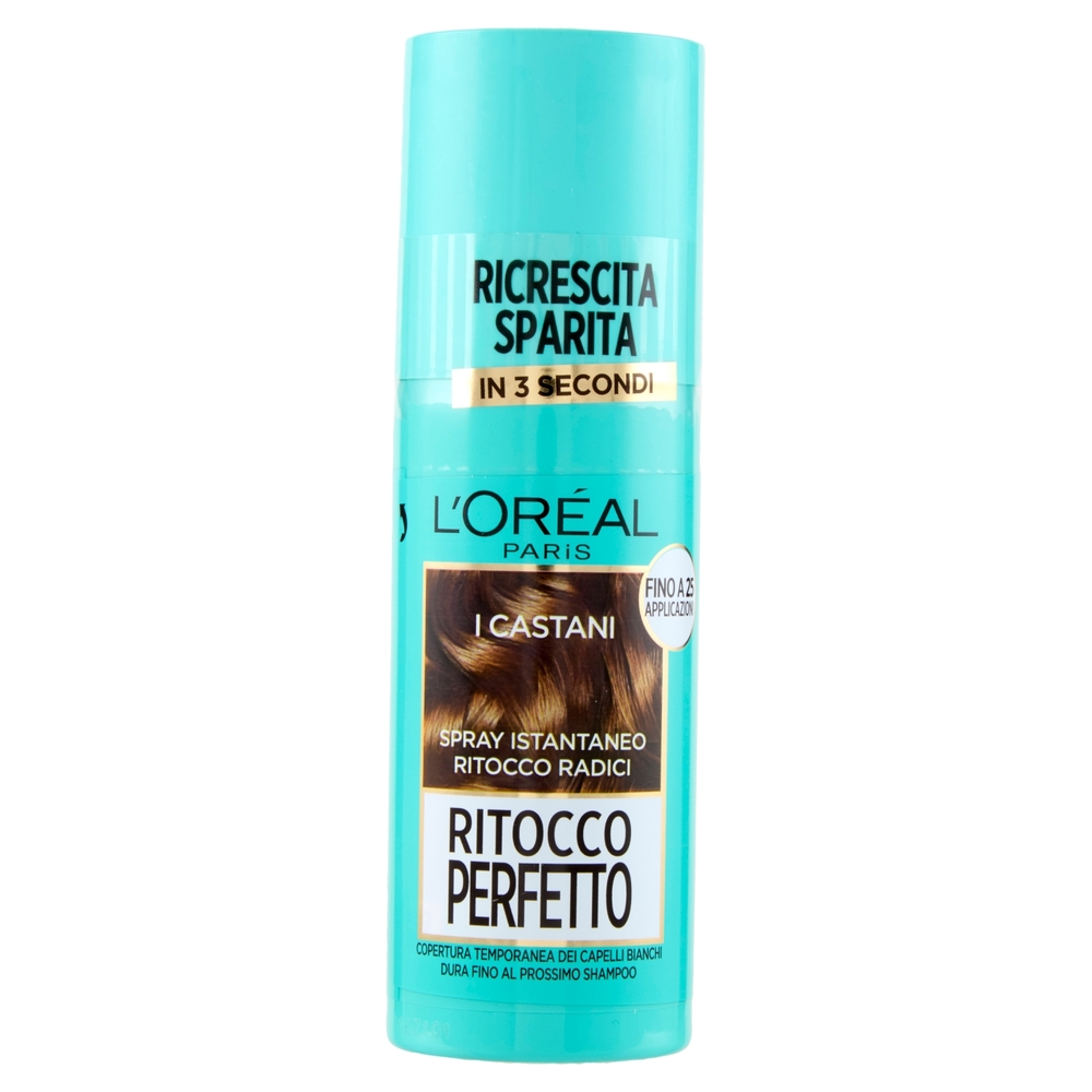 L'Oréal Paris Ritocco Perfetto, Spray Istantaneo Correttore per Radici, Castano, 75 ml
